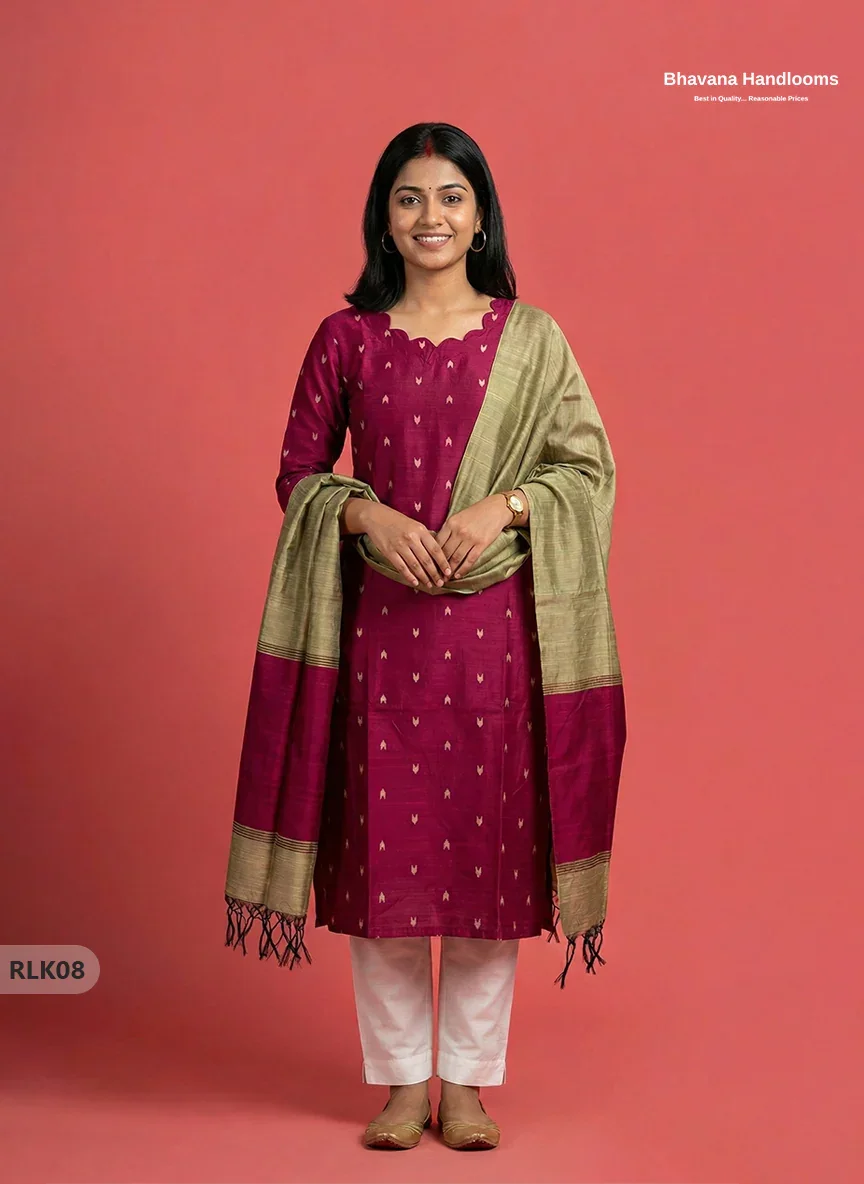 Raw Silk 2PC Set in Pink Colour | Top & Dupatta Only Ethnic Wear
