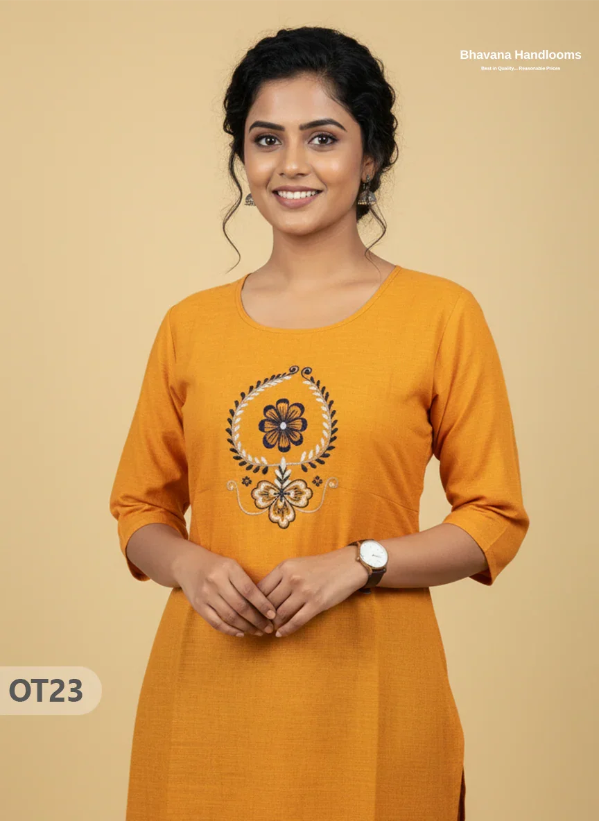 Cotton Tops with Full Length Lining Yellow Colour | Dailywear Essentials