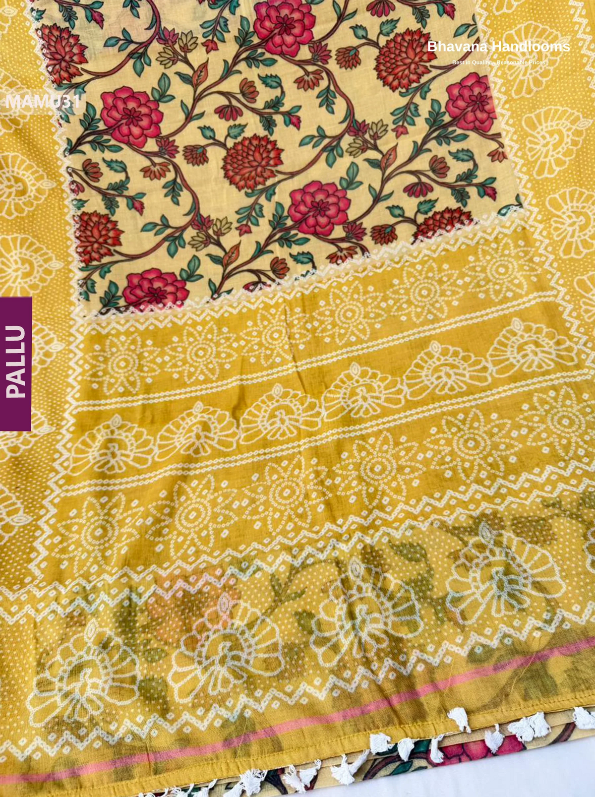Soft Mul Cotton Yellow Digital Print Saree | Lightweight & Comfortable