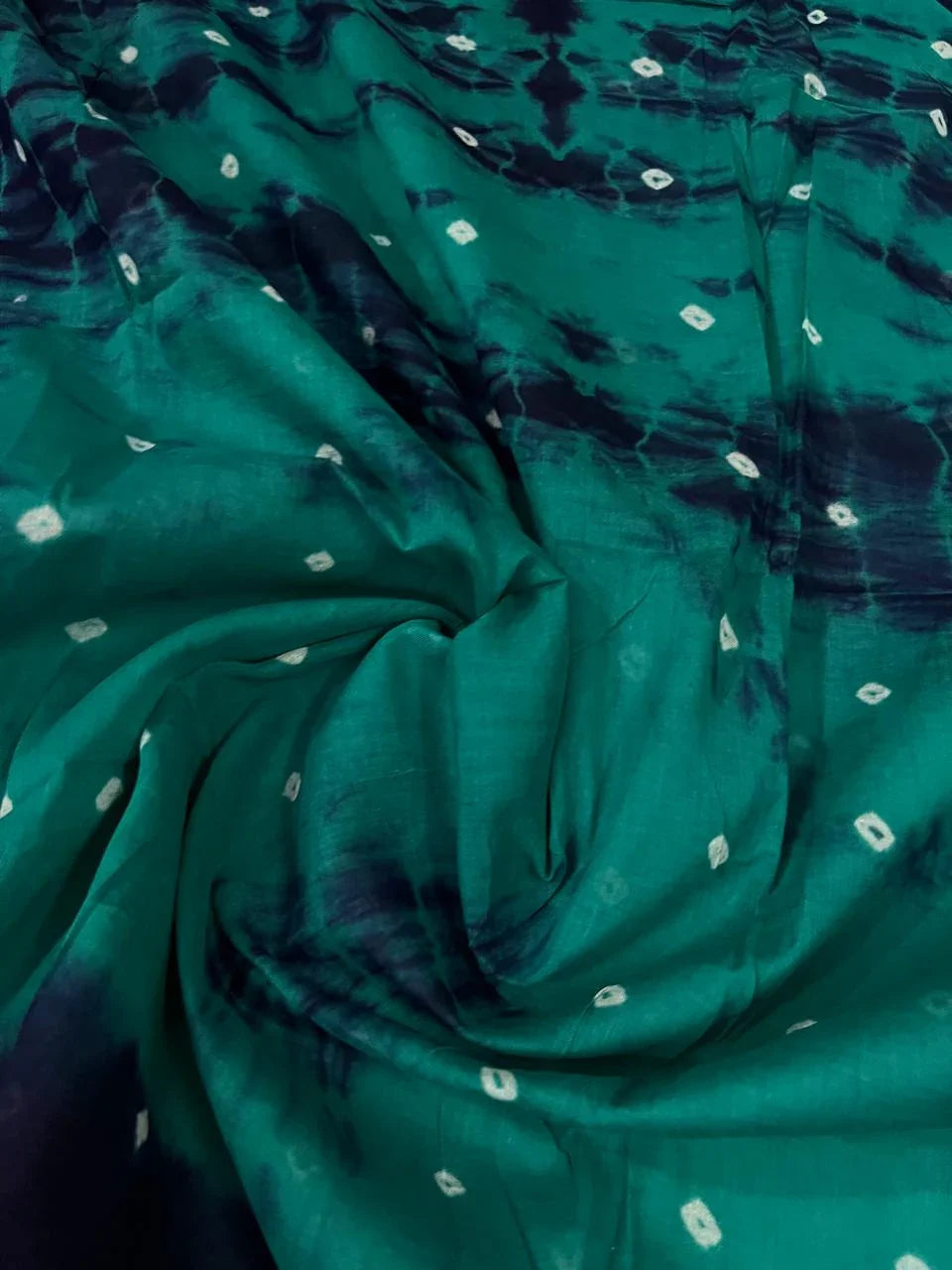 Cotton Bandhani Printed Dress Material – Navy Blue Colour Ethnic Wear for Women