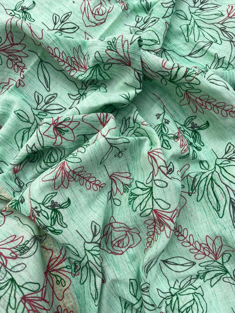 Cotton Dress Material with Pink Color