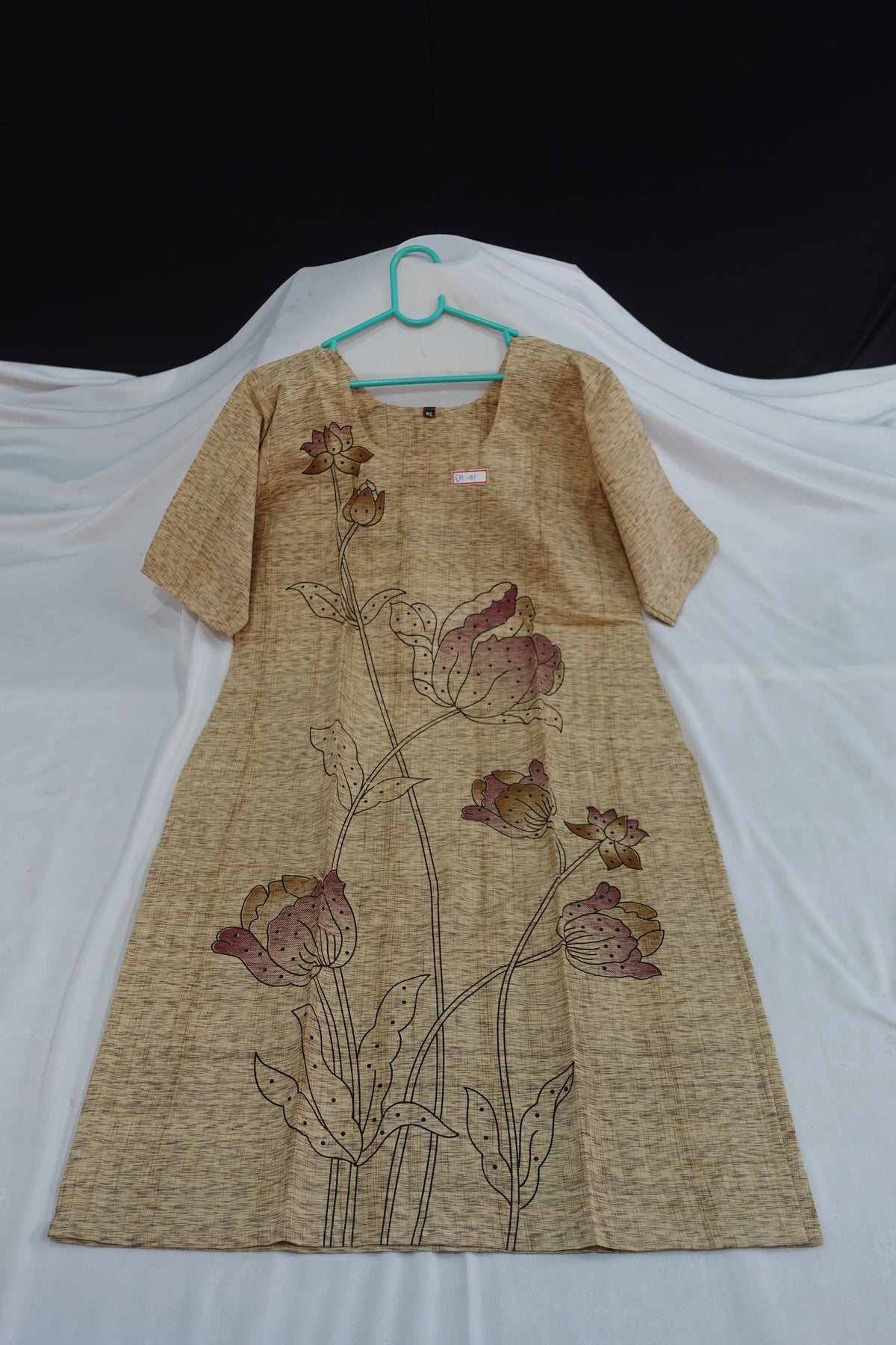 Premium Straight Cut Kurti – Wheat Colour with Beautiful Floral Print