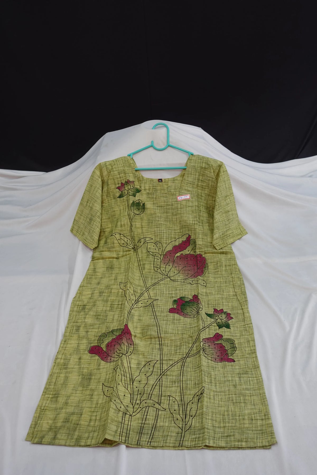 Premium Straight Cut Kurti – Pesara Green Colour with Beautiful Floral Print