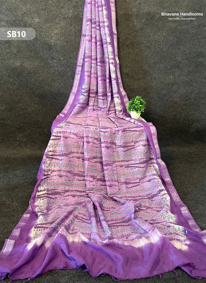 Pastel Violet Color Kalamkari Silk Dupatta for Women | Traditional Wear