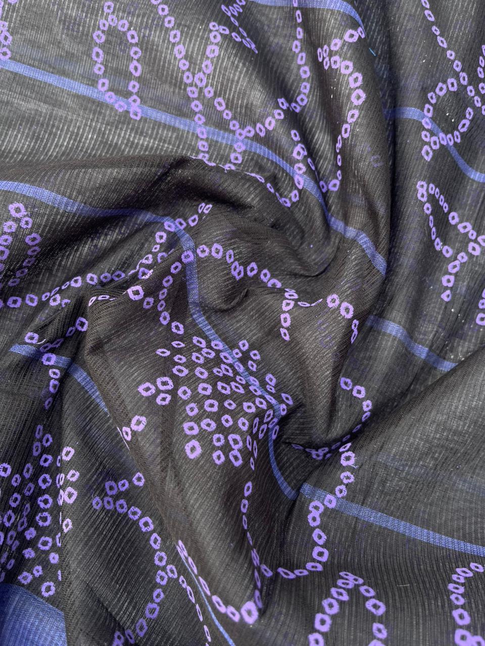 Pure Mangalagiri Cotton Dress Material in Blue Color with Matching Dupatta