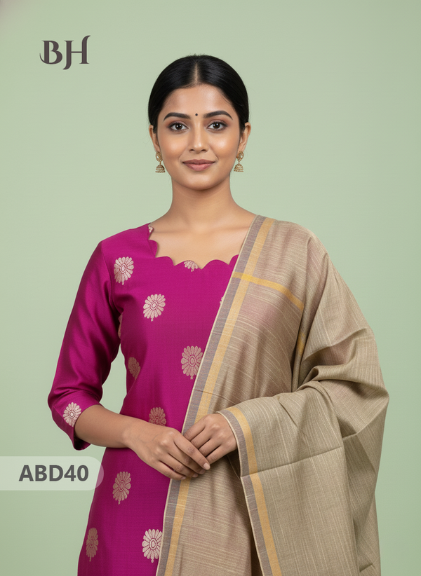 Elegant Premium RawSilk  kurti with 3/4th sleeves