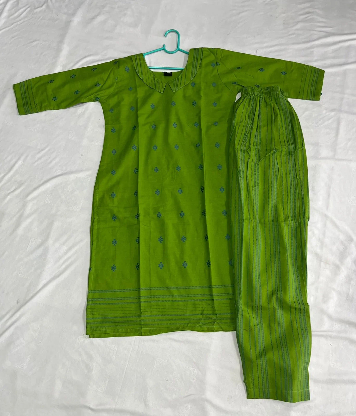 Premium Cotton Wooven Co-ord Set with Green Colour