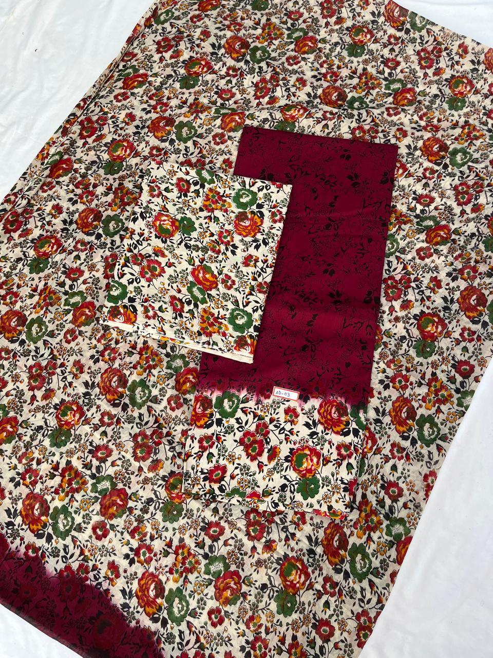 Pure Cotton Hand block Printed Dress Material – Maroon Oak Colour Ethnic Wear for Women
