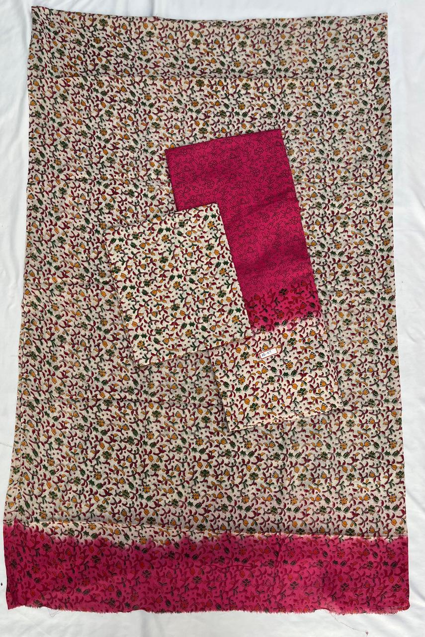 Pure Cotton Hand block Printed Dress Material – Pink Colour Ethnic Wear for Women