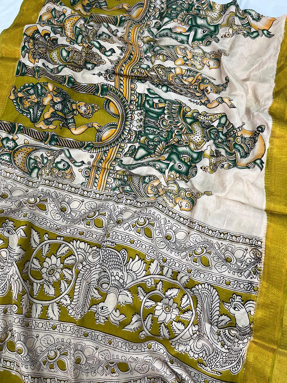 Premium Chennuri Silk Dupatta – Green Colour