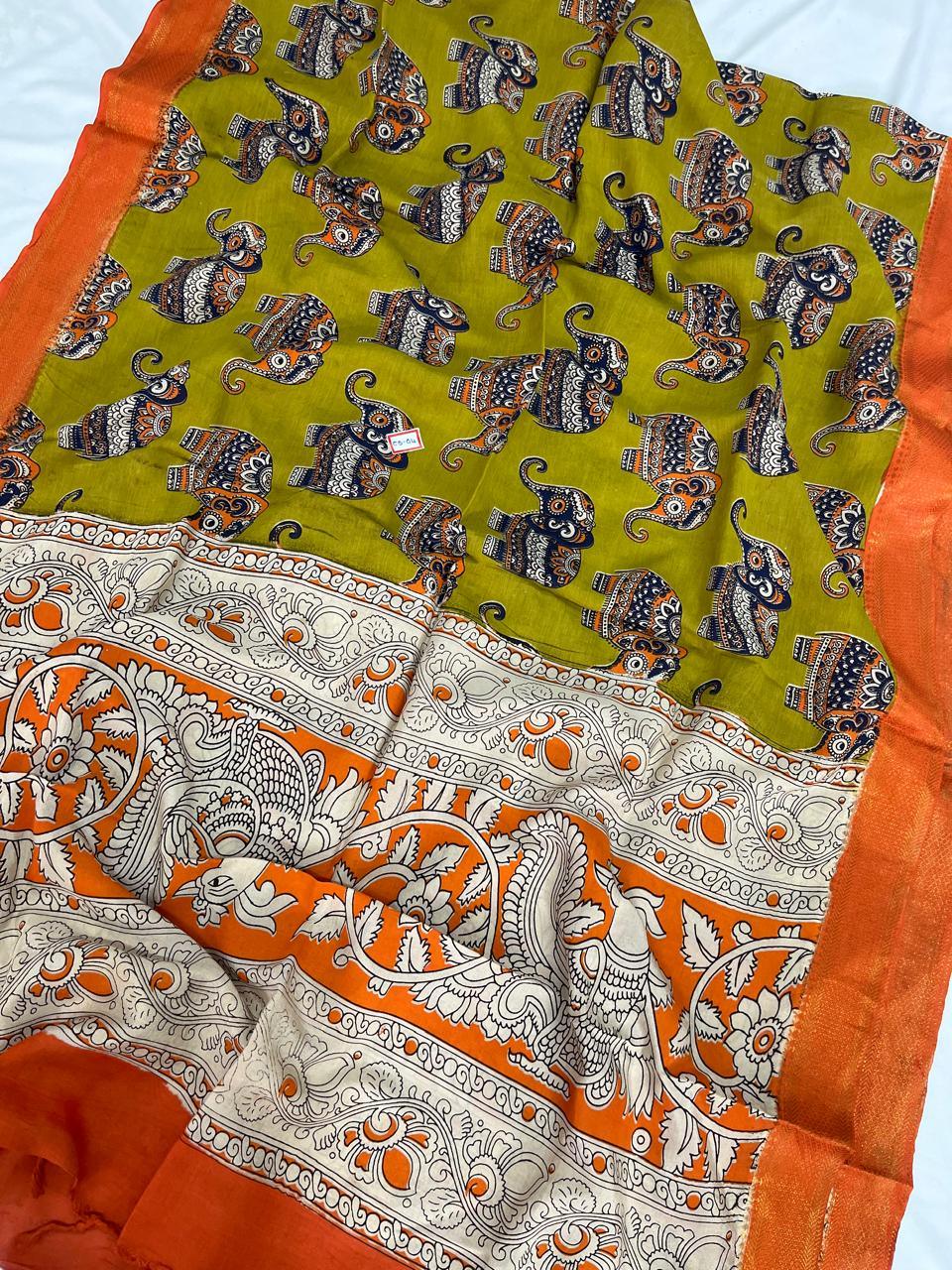 Premium Chennuri Silk Dupatta – Green Colour