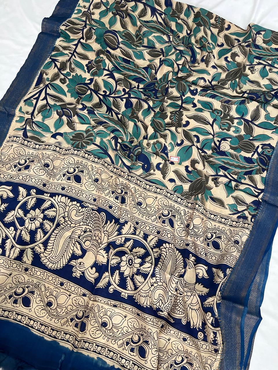 Premium Chennuri Silk Dupatta – Dark Blue Grey Colour