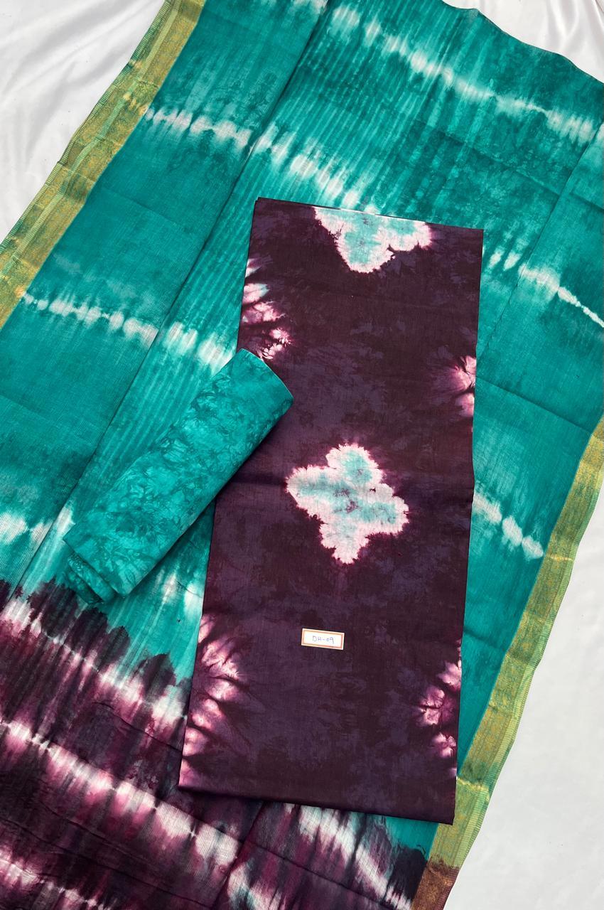 Comfort Dirty Purple Cotton Dress Material Paired with Cotton Dupatta
