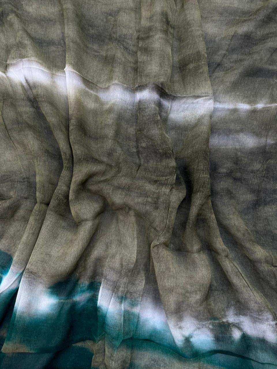 Sea Green Colour Dress Material with Soft Chiffon Dupatta