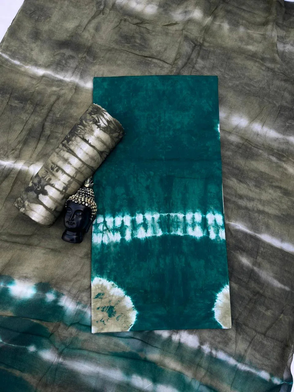 Sea Green Colour Dress Material with Soft Chiffon Dupatta