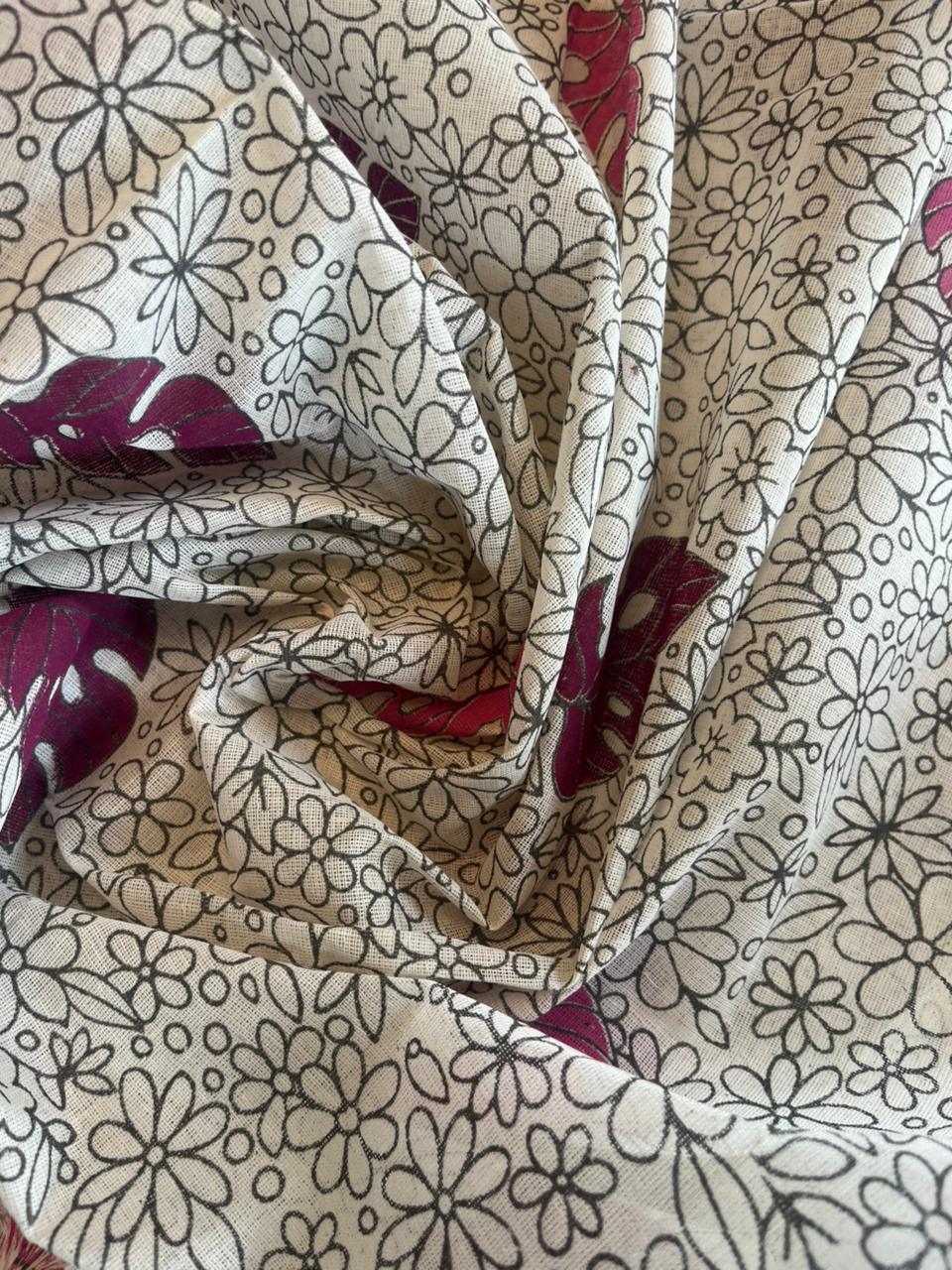 Cotton Dress Material with Pink Color