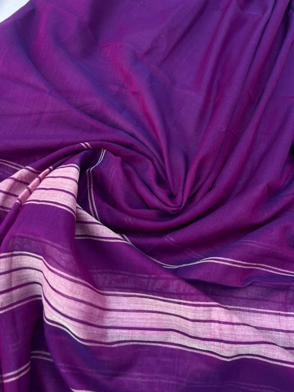 Traditional wear Narayanpet Mercerised cotton dress material with purple colour