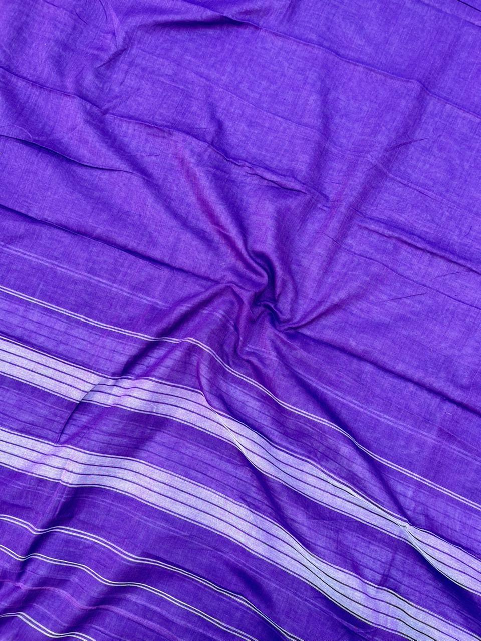 Traditional wear Narayanpet Mercerised cotton dress material with Purple Blue colour