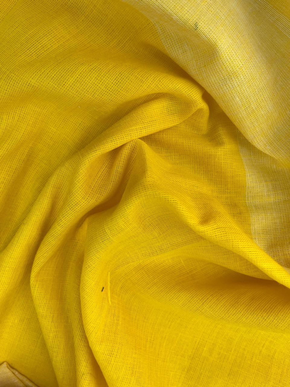 Soft Handloom Cotton Dress Material – Pastel Yellow Shade