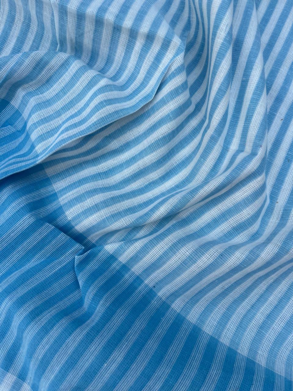Soft Handloom Cotton Dress Material – Sky Blue Shade
