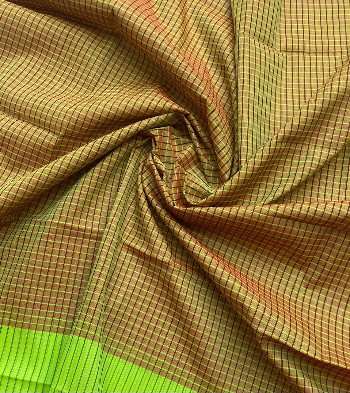 Pure Cotton Handloom Top & Dupatta Set | Brown Dress Material