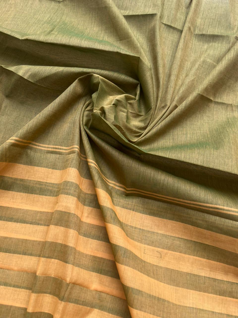 Pure Cotton Handloom Top & Dupatta Set | Brown Dress Material