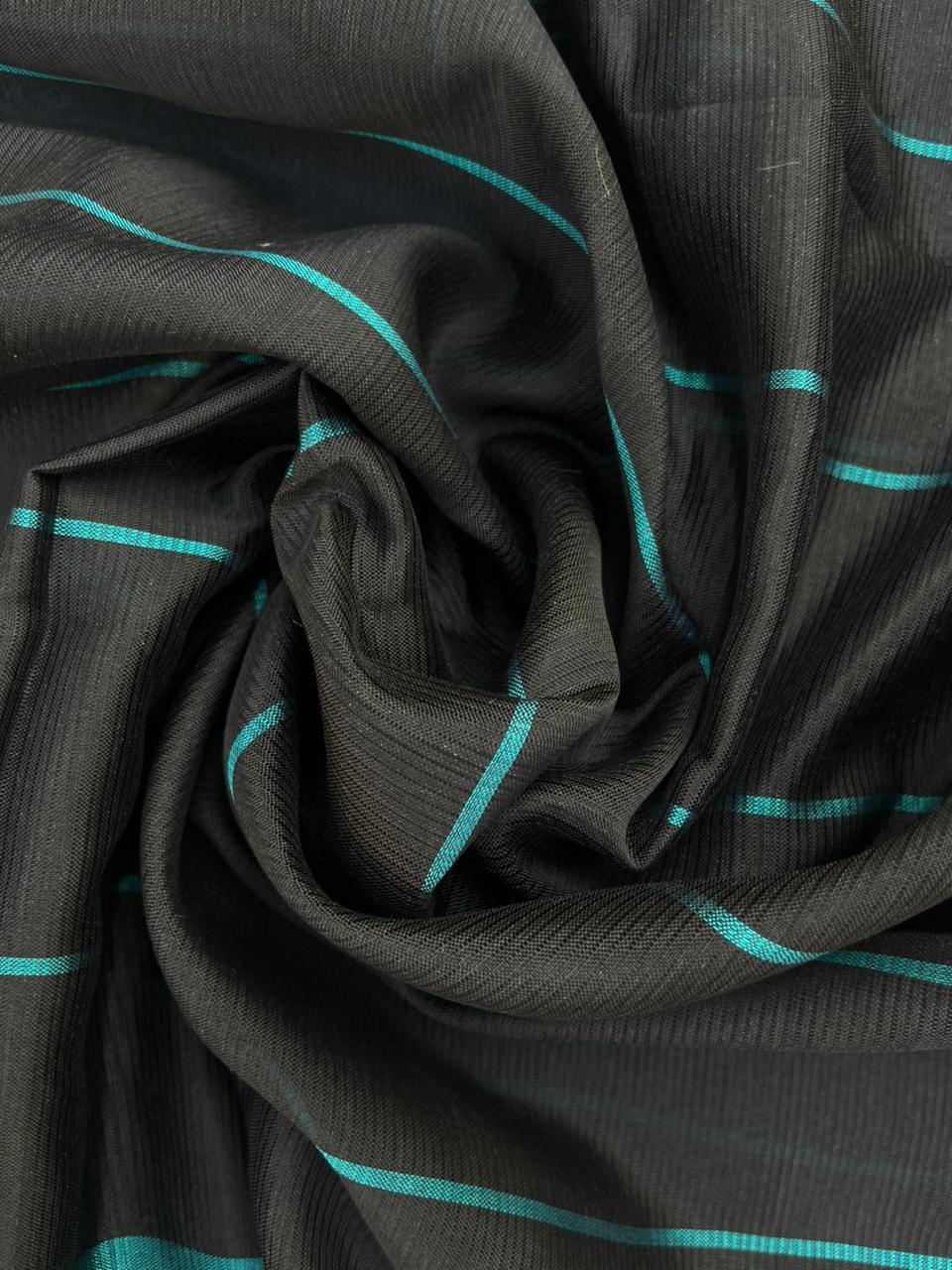 Mangalagiri Semi Pattu Dress Material with Zari Border – Sea Green Colour