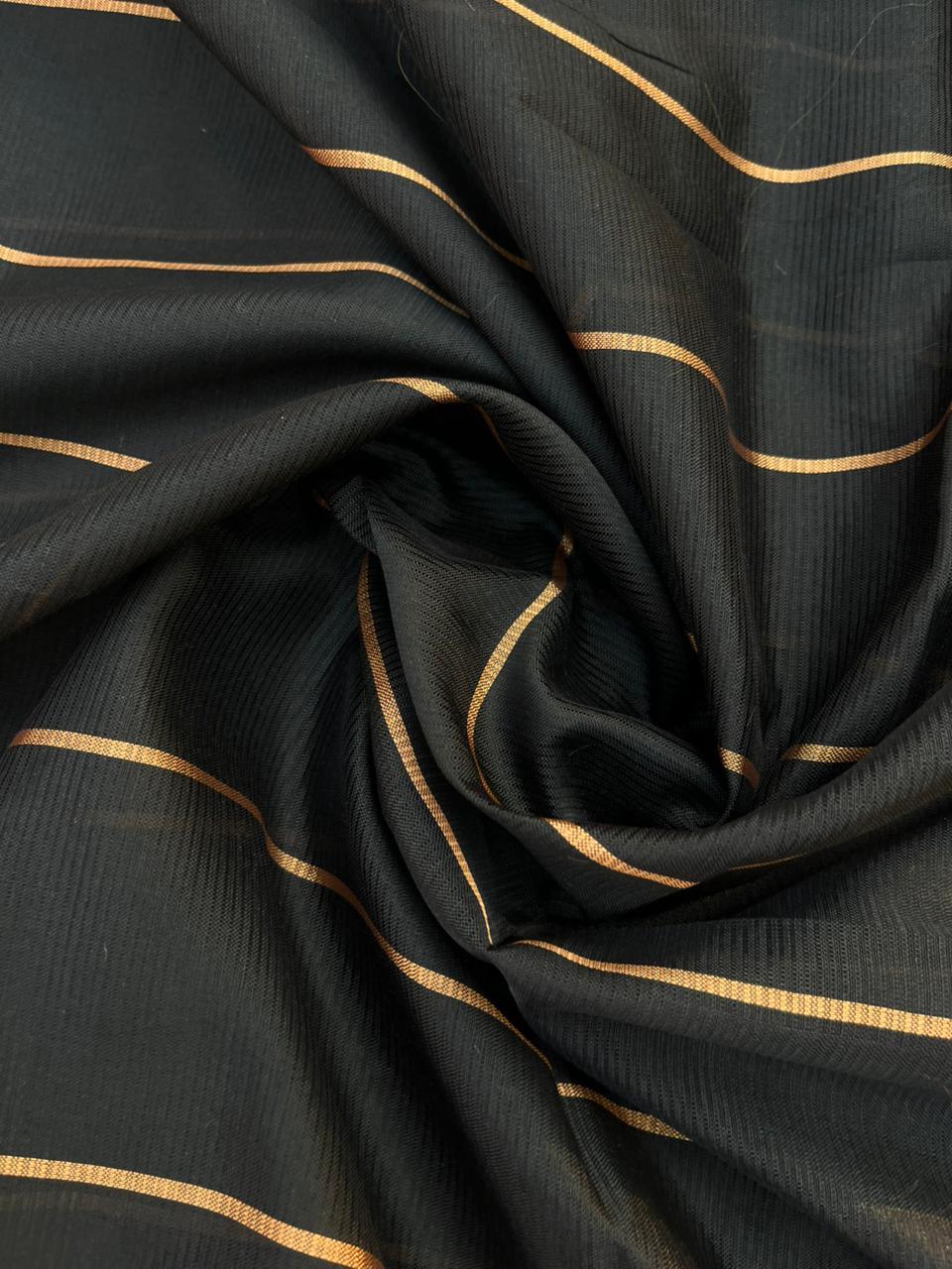 Mangalagiri Semi Pattu Dress Material with Zari Border – Light Brown Colour