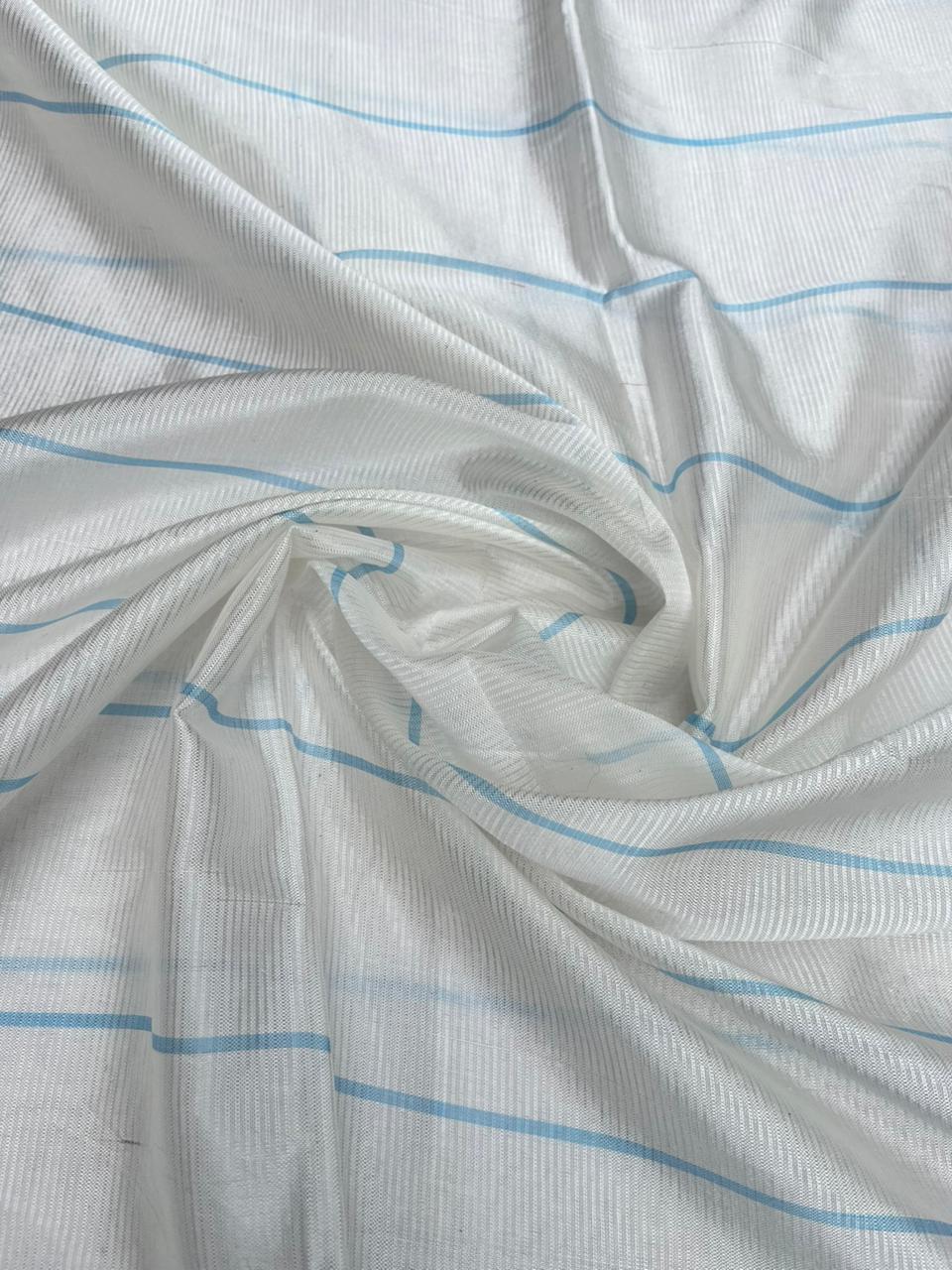 Mangalagiri Semi Pattu Dress Material with Zari Border – Sky Blue Colour