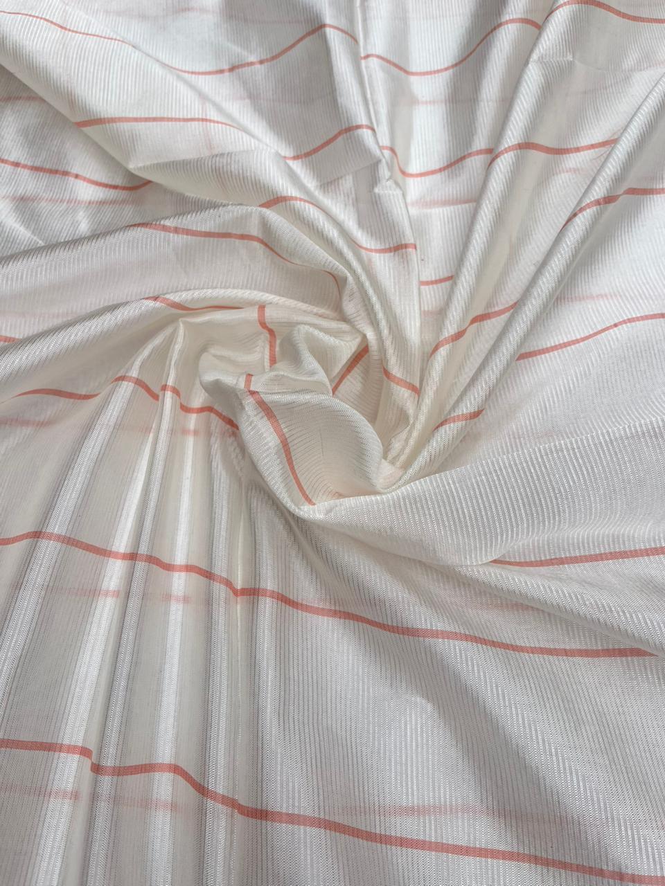 Mangalagiri Semi Pattu Dress Material with Zari Border – Orange Colour