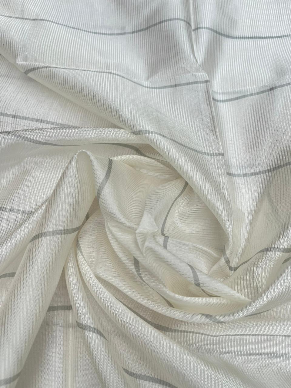 Mangalagiri Semi Pattu Dress Material with Zari Border – Gray Colour