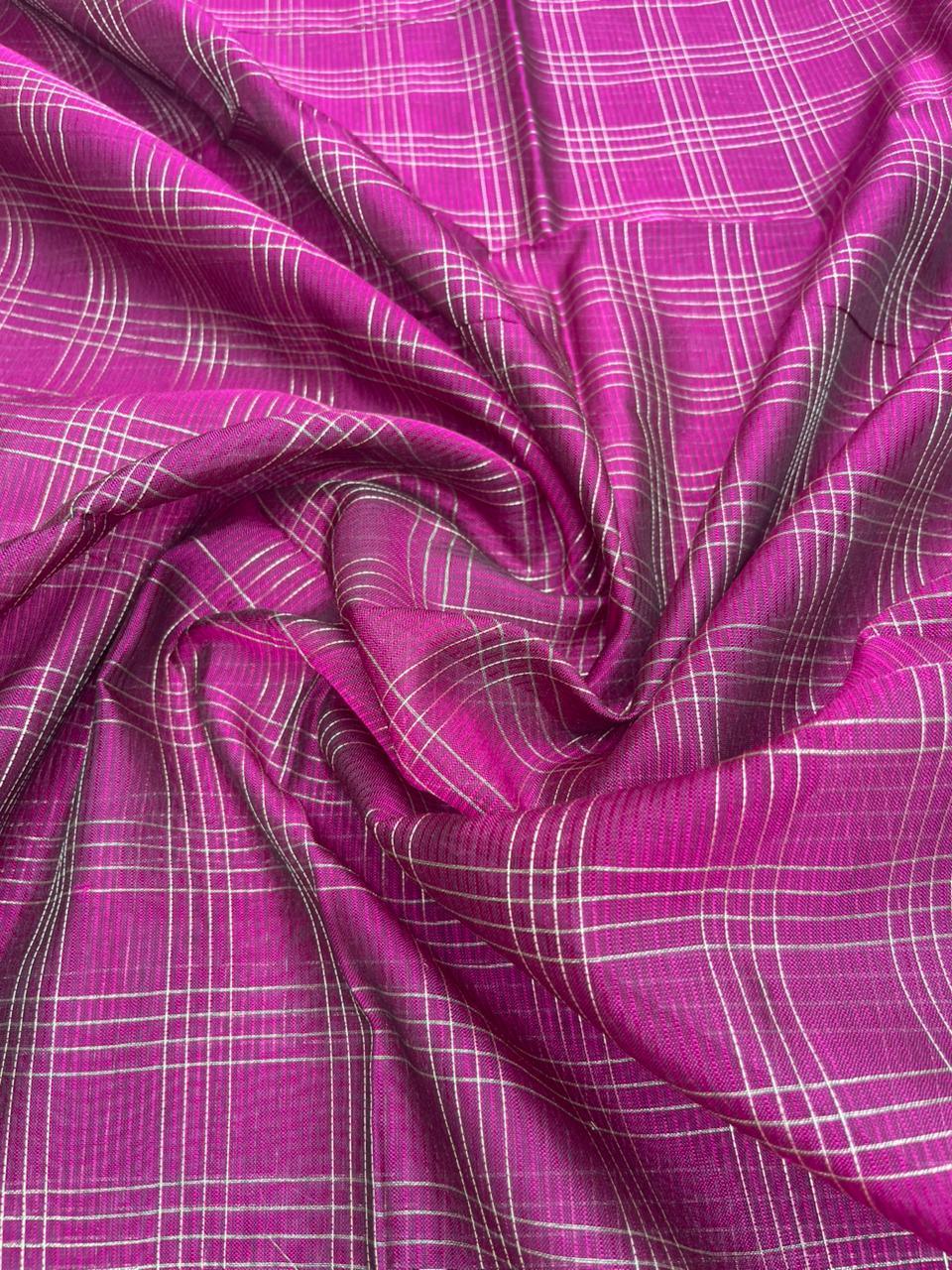 Mangalagiri Semi Pattu Dress Material with Zari Border – Green Colour Top & Dupatta - 2pc set