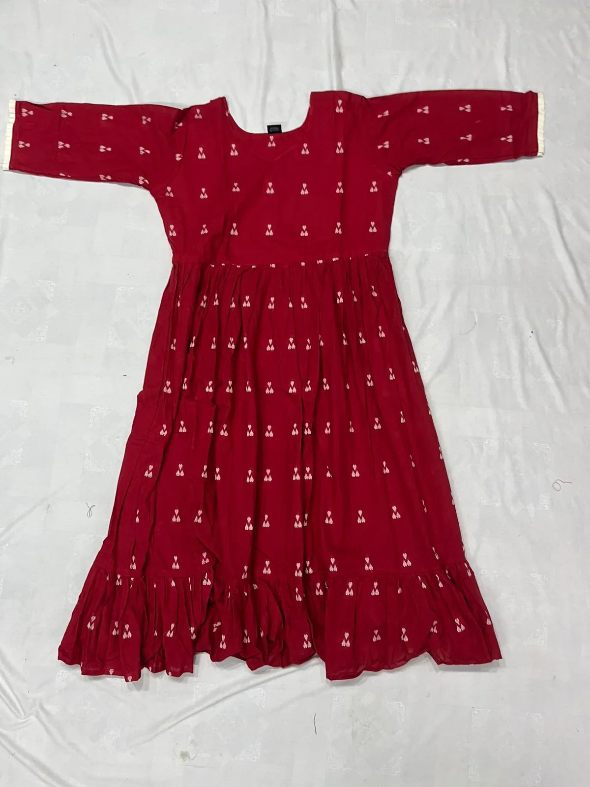 Premium Red Cotton Frock – Elegant Party & Casual Wear Dress