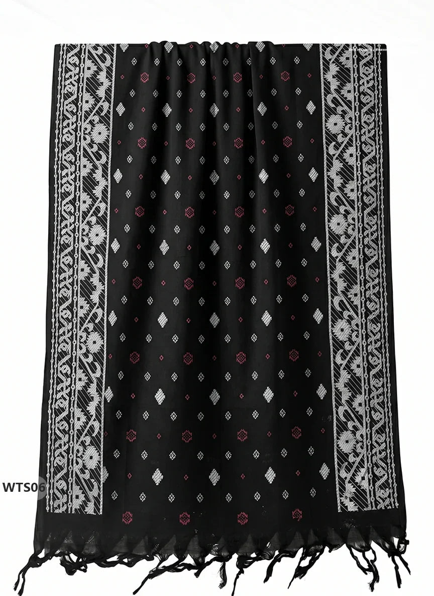 Stylish Handloom Jacquard 3PC Kurti Set with Printed Dupatta & Half White Kurti