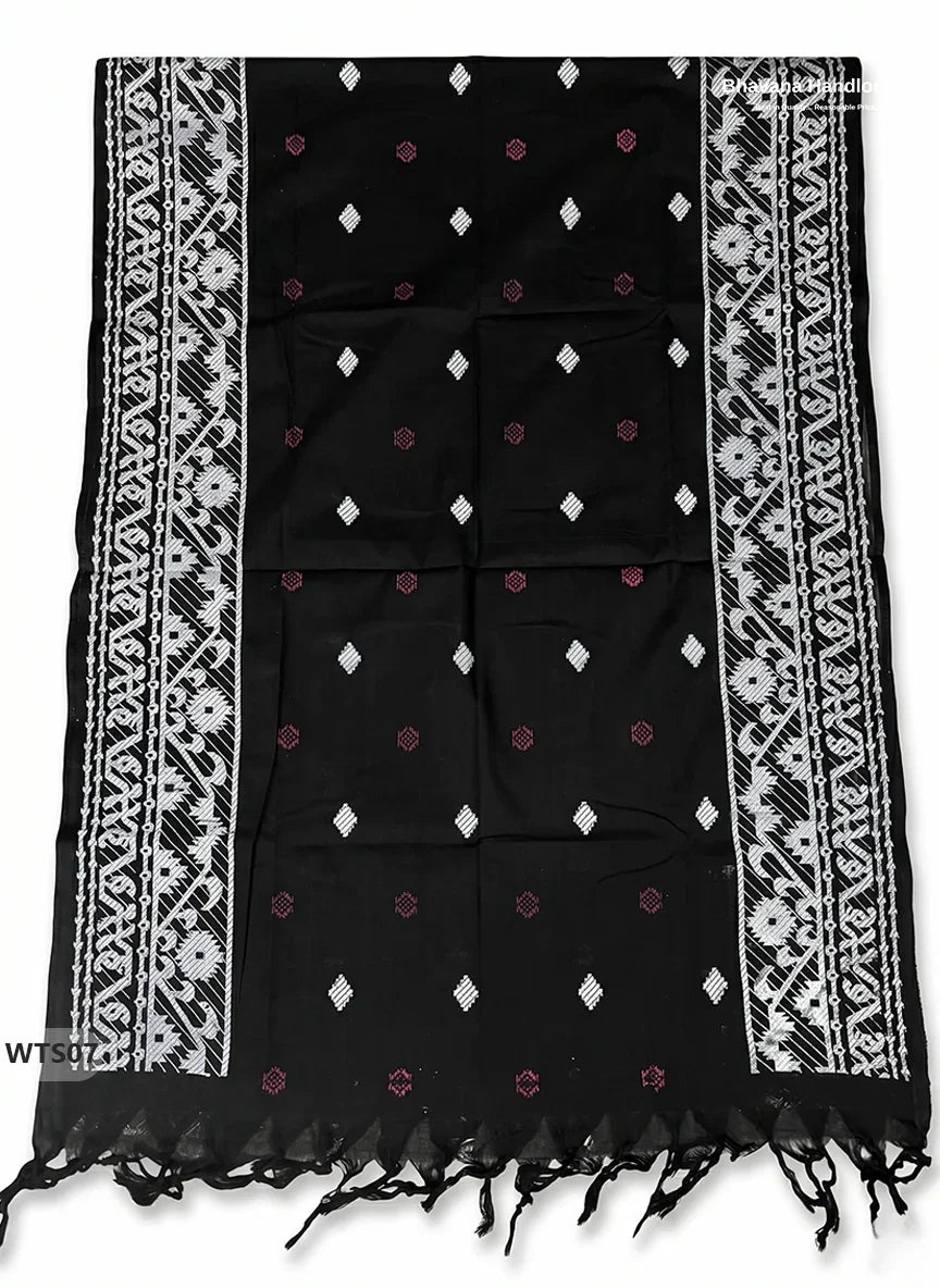 Stylish Handloom Jacquard 3PC Kurti Set with Printed Dupatta & Half White Kurti