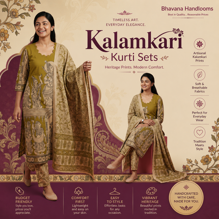 Collection image for: Kalamkari Kurti Sets