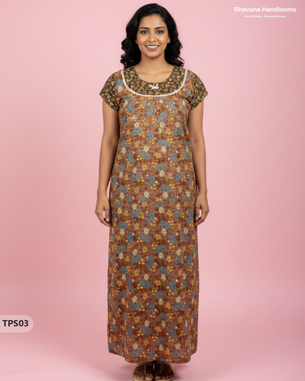Cotton Printed Nighties | Comfortable Free Size Nightwear for Women