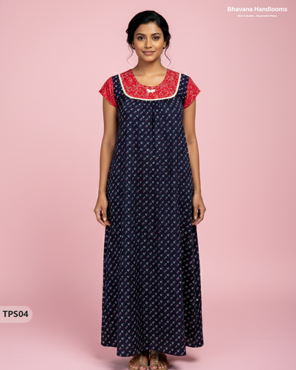 Cotton Printed Nighties | Comfortable Free Size Nightwear for Women