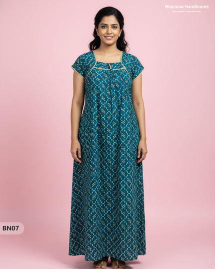 Cotton Printed Nighties | Comfortable Free Size Nightwear for Women