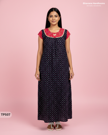 Cotton Printed Nighties | Comfortable Free Size Nightwear for Women