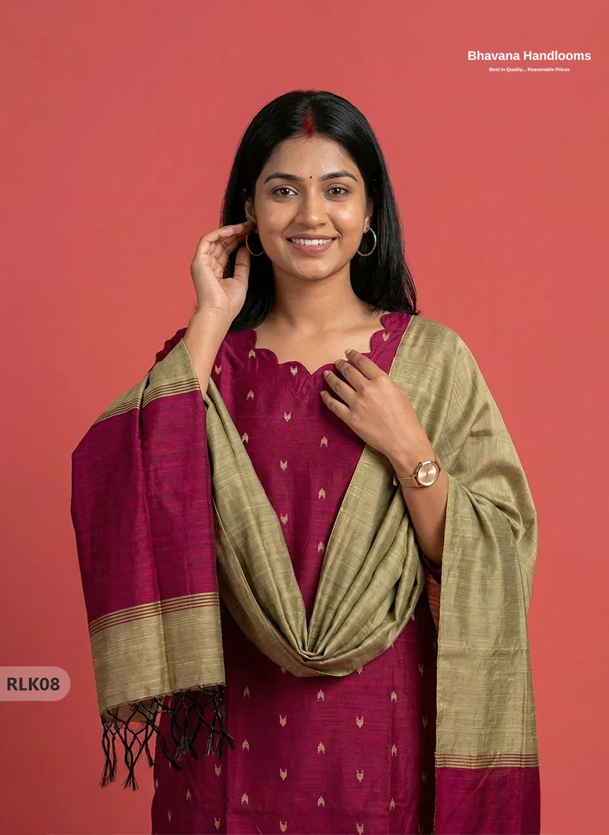 Raw Silk 2PC Set in Pink Colour | Top & Dupatta Only Ethnic Wear