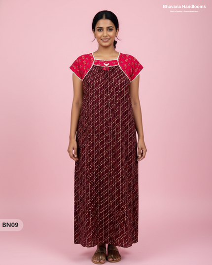 Cotton Printed Nighties | Comfortable Free Size Nightwear for Women
