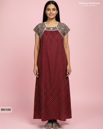 Cotton Printed Nighties | Comfortable Free Size Nightwear for Women