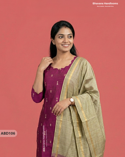 Raw Silk 3-Piece Kurti Set with Cut Work Neck Design in Pink Colour | Full-Length Lined Kurti with Gold Dupatta
