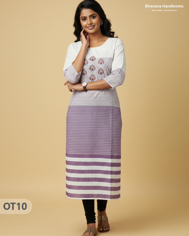 Cotton Tops with Full Length Lining Lavender Colour | Dailywear Essentials