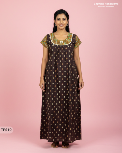 Cotton Printed Nighties | Comfortable Free Size Nightwear for Women