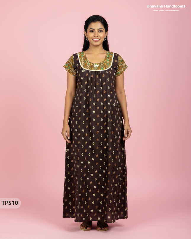 Cotton Printed Nighties | Comfortable Free Size Nightwear for Women