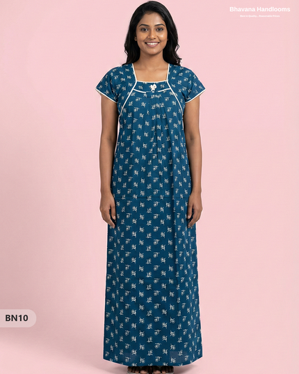 Cotton Printed Nighties | Comfortable Free Size Nightwear for Women