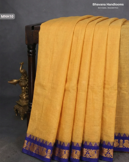 Mini Gadwal Cotton Saree in Light Brown with Small Zari Border | Without Blouse