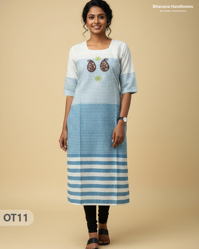 Cotton Tops with Full Length Lining Light Skyblue Colour | Dailywear Essentials